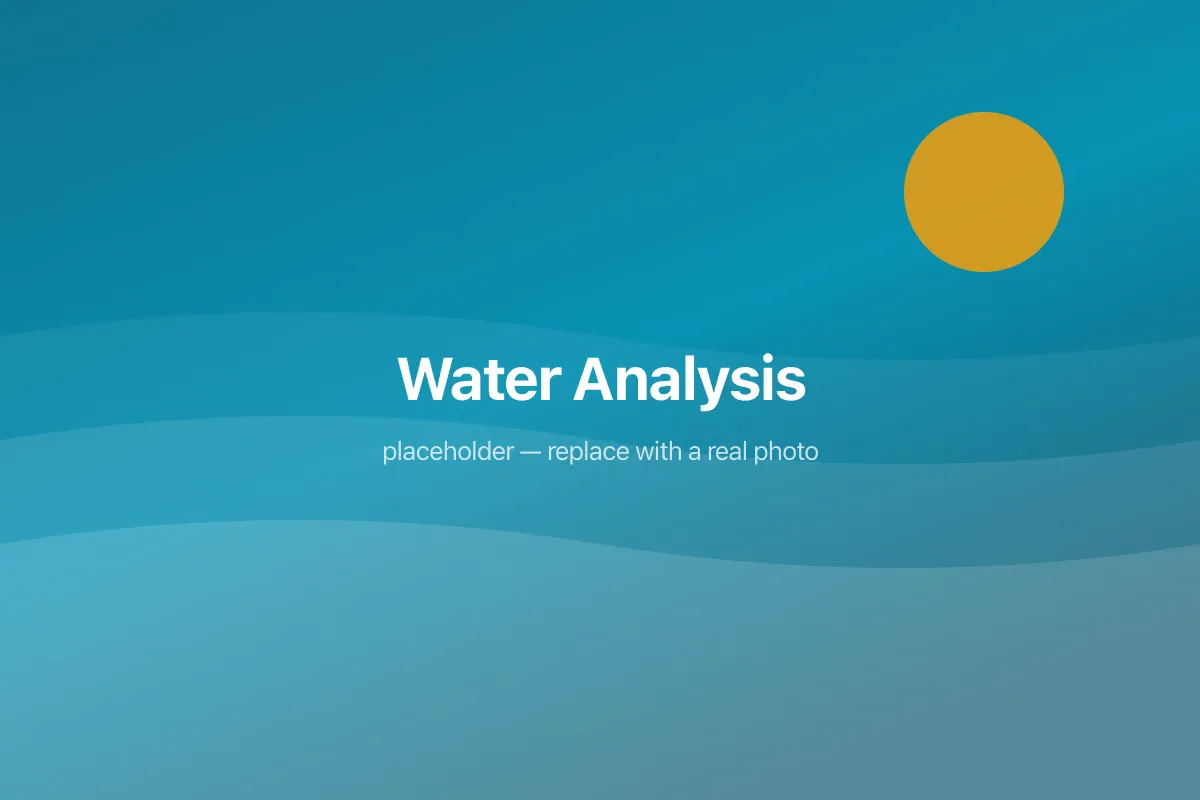 Digital water testing equipment beside a pool